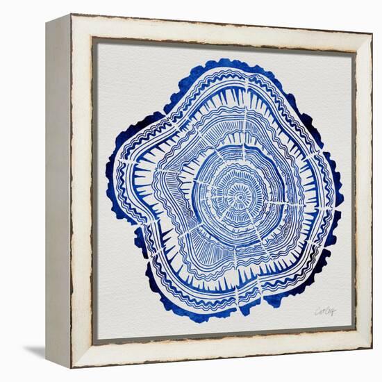 Tree Rings in Navy-Cat Coquillette-Framed Premier Image Canvas