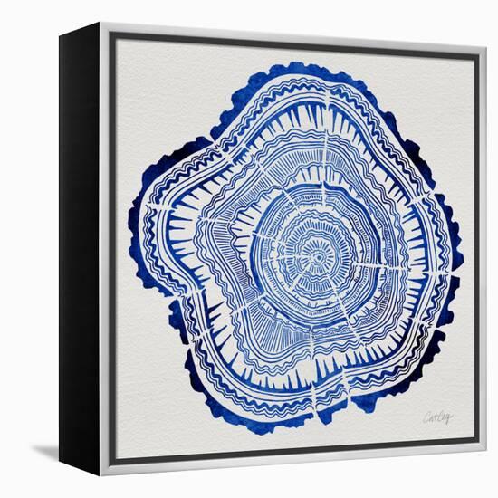 Tree Rings in Navy-Cat Coquillette-Framed Premier Image Canvas