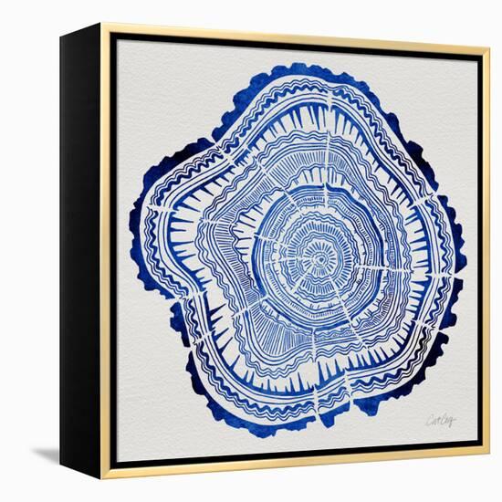 Tree Rings in Navy-Cat Coquillette-Framed Premier Image Canvas