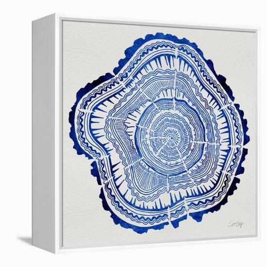 Tree Rings in Navy-Cat Coquillette-Framed Premier Image Canvas