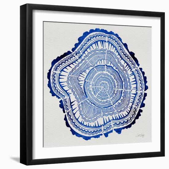 Tree Rings in Navy-Cat Coquillette-Framed Giclee Print