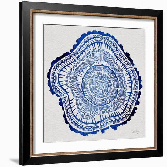 Tree Rings in Navy-Cat Coquillette-Framed Giclee Print