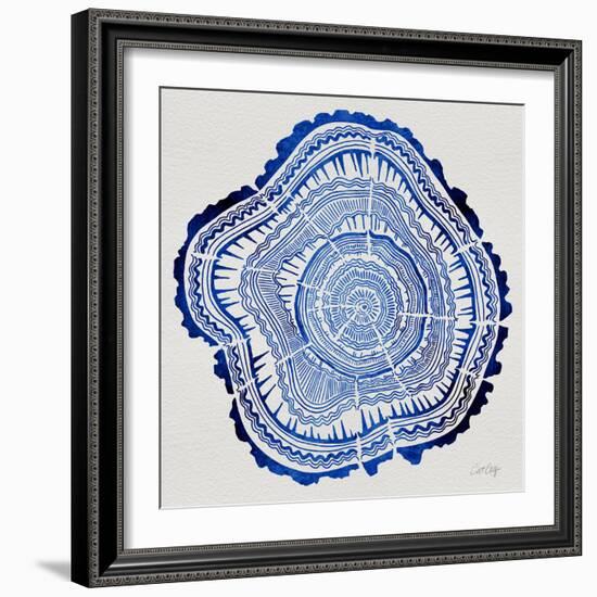 Tree Rings in Navy-Cat Coquillette-Framed Giclee Print