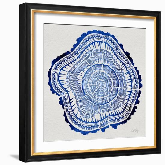 Tree Rings in Navy-Cat Coquillette-Framed Giclee Print