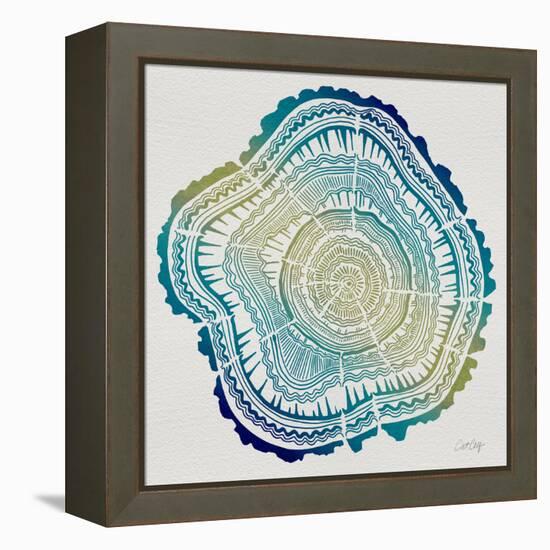 Tree Rings in Ombre-Cat Coquillette-Framed Premier Image Canvas