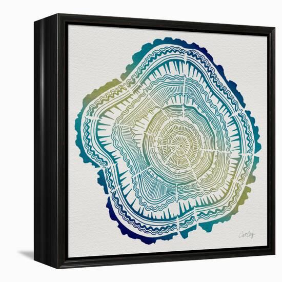 Tree Rings in Ombre-Cat Coquillette-Framed Premier Image Canvas