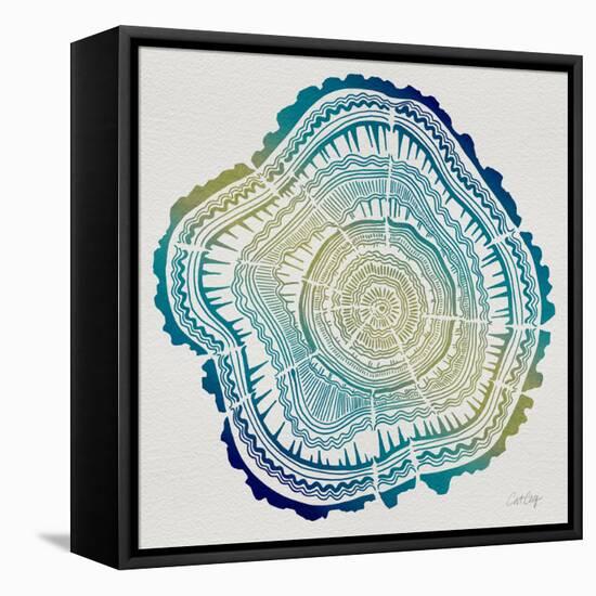 Tree Rings in Ombre-Cat Coquillette-Framed Premier Image Canvas