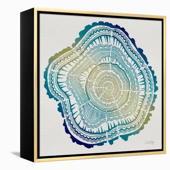 Tree Rings in Ombre-Cat Coquillette-Framed Premier Image Canvas