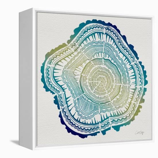 Tree Rings in Ombre-Cat Coquillette-Framed Premier Image Canvas