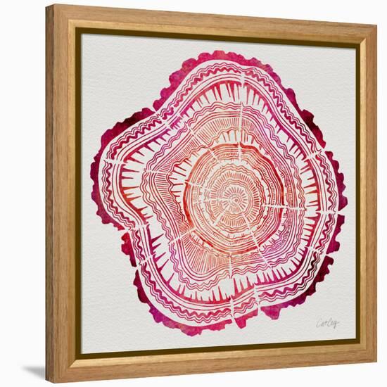 Tree Rings in Pink-Cat Coquillette-Framed Premier Image Canvas