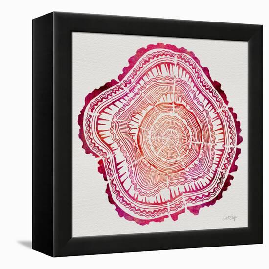 Tree Rings in Pink-Cat Coquillette-Framed Premier Image Canvas