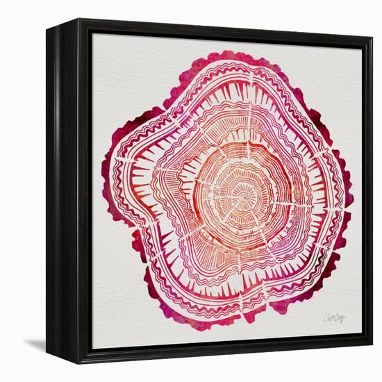 Tree Rings in Pink-Cat Coquillette-Framed Premier Image Canvas