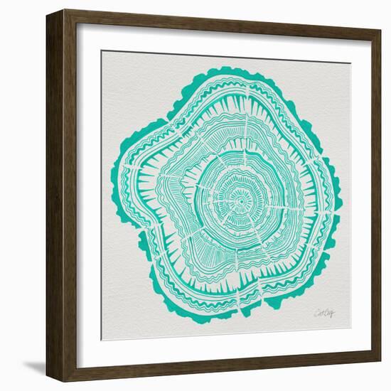 Tree Rings in Turquoise-Cat Coquillette-Framed Giclee Print