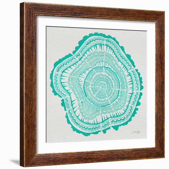 Tree Rings in Turquoise-Cat Coquillette-Framed Giclee Print