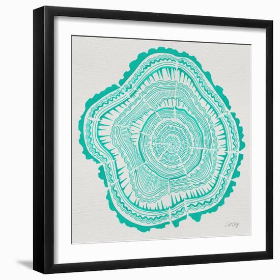 Tree Rings in Turquoise-Cat Coquillette-Framed Giclee Print