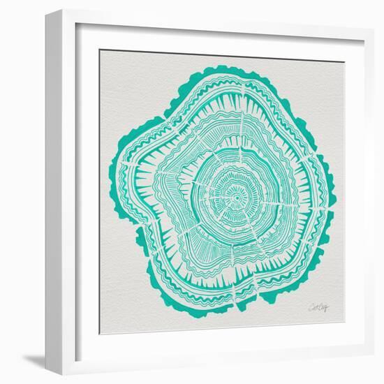 Tree Rings in Turquoise-Cat Coquillette-Framed Giclee Print