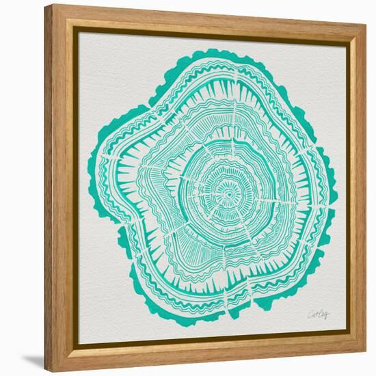 Tree Rings in Turquoise-Cat Coquillette-Framed Premier Image Canvas