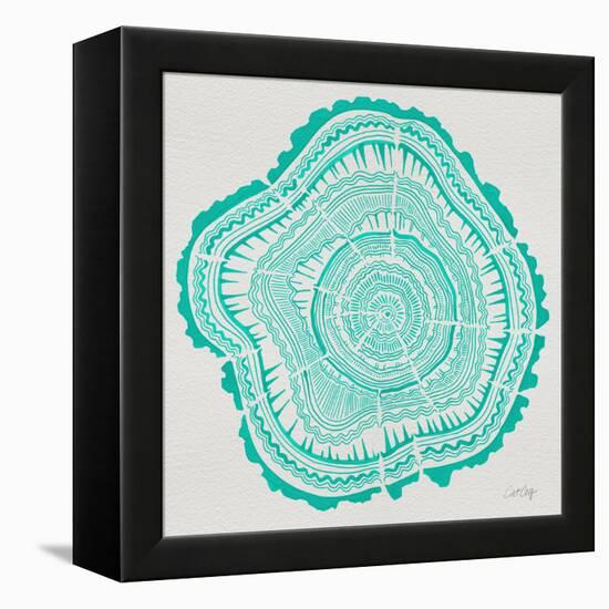 Tree Rings in Turquoise-Cat Coquillette-Framed Premier Image Canvas