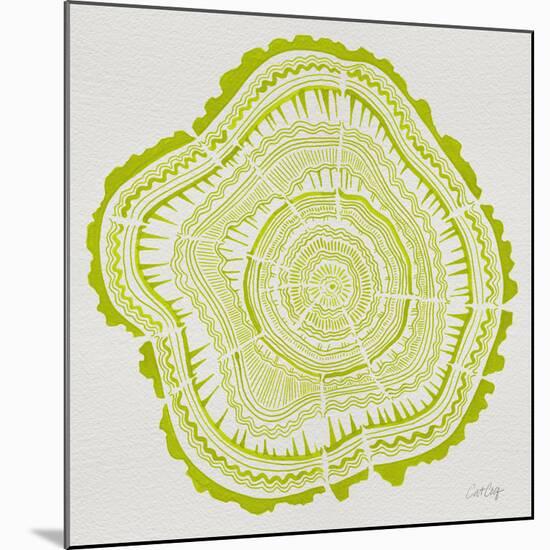 Tree Rings Lime-Cat Coquillette-Mounted Giclee Print