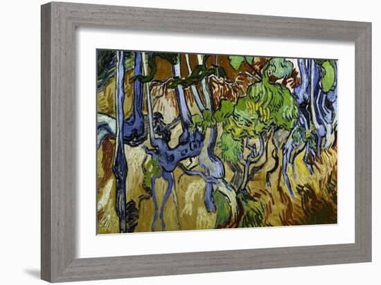 Tree Roots and Tree Trunks-Vincent van Gogh-Framed Giclee Print