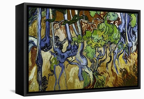 Tree Roots and Tree Trunks-Vincent van Gogh-Framed Premier Image Canvas