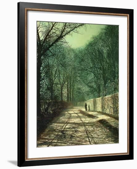 Tree Shadows on the Park Wall, Roundhay, Leeds, 1872-John Atkinson Grimshaw-Framed Giclee Print