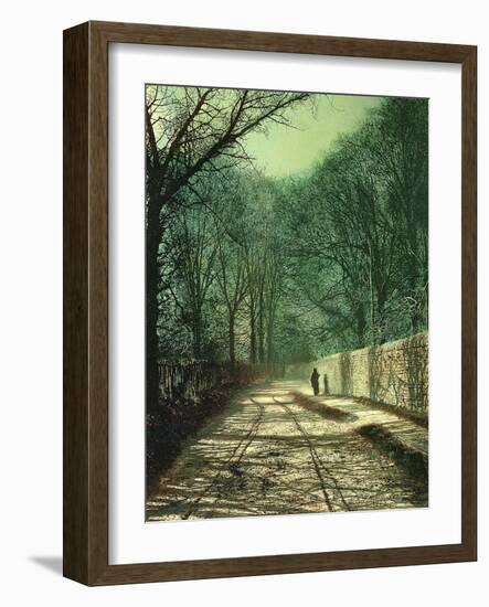 Tree Shadows on the Park Wall, Roundhay, Leeds, 1872-John Atkinson Grimshaw-Framed Giclee Print