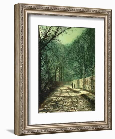 Tree Shadows on the Park Wall, Roundhay, Leeds, 1872-John Atkinson Grimshaw-Framed Giclee Print