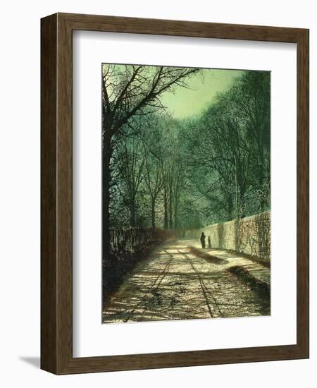 Tree Shadows on the Park Wall, Roundhay, Leeds, 1872-John Atkinson Grimshaw-Framed Giclee Print