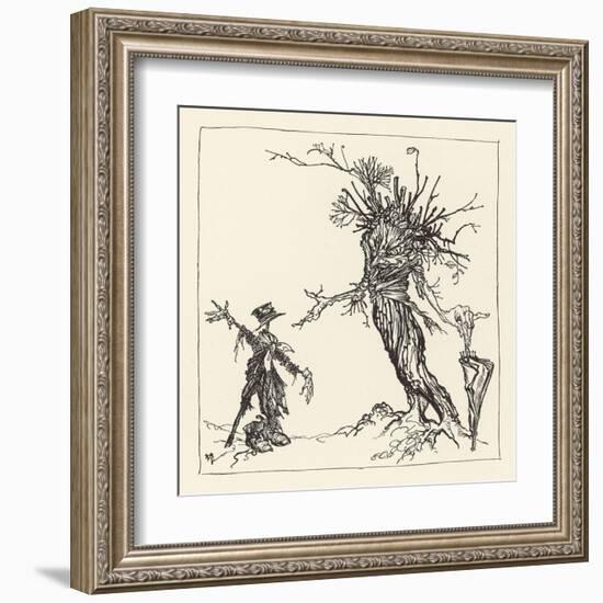 Tree Talks to Scarecrow-Arthur Rackham-Framed Art Print