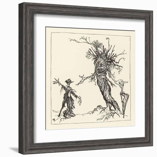 Tree Talks to Scarecrow-Arthur Rackham-Framed Art Print