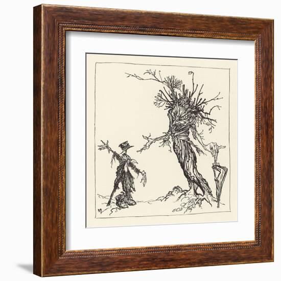 Tree Talks to Scarecrow-Arthur Rackham-Framed Art Print