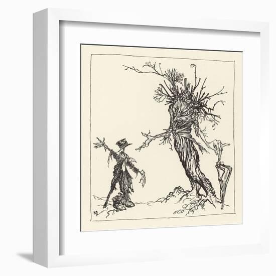 Tree Talks to Scarecrow-Arthur Rackham-Framed Art Print