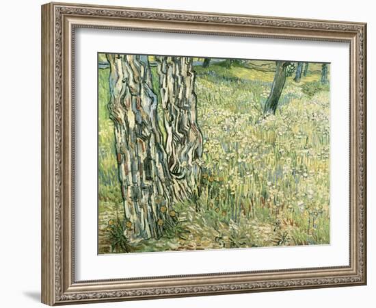 Tree Trunks in Grass, 1890-Vincent van Gogh-Framed Giclee Print