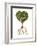 Tree with Foliage in the Shape of a Heart with Roots as Text Love-null-Framed Art Print