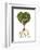 Tree with Foliage in the Shape of a Heart with Roots as Text Love-null-Framed Art Print