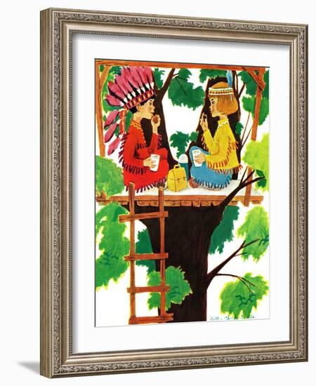 Treehouse Lunch - Jack & Jill-Ruth and Charles Newton-Framed Giclee Print