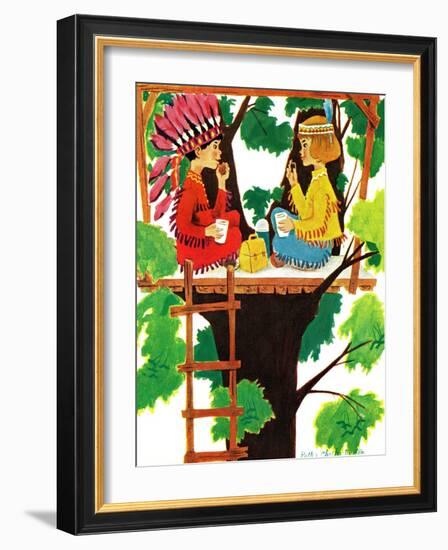 Treehouse Lunch - Jack & Jill-Ruth and Charles Newton-Framed Giclee Print