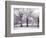 Trees and Fence in Snowy Field-Robert Llewellyn-Framed Photographic Print