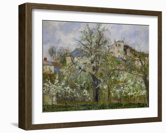 Trees and Flowers, Spring at Pontoise, 1877-Camille Pissarro-Framed Giclee Print