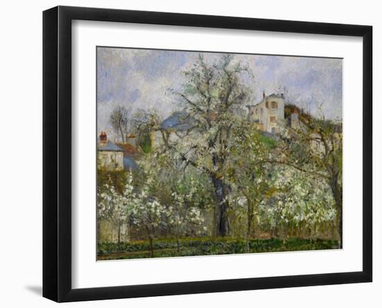 Trees and Flowers, Spring at Pontoise, 1877-Camille Pissarro-Framed Giclee Print