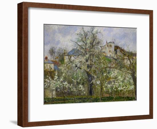 Trees and Flowers, Spring at Pontoise, 1877-Camille Pissarro-Framed Giclee Print