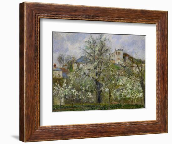 Trees and Flowers, Spring at Pontoise, 1877-Camille Pissarro-Framed Giclee Print