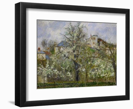 Trees and Flowers, Spring at Pontoise, 1877-Camille Pissarro-Framed Giclee Print