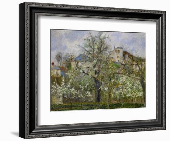 Trees and Flowers, Spring at Pontoise, 1877-Camille Pissarro-Framed Giclee Print