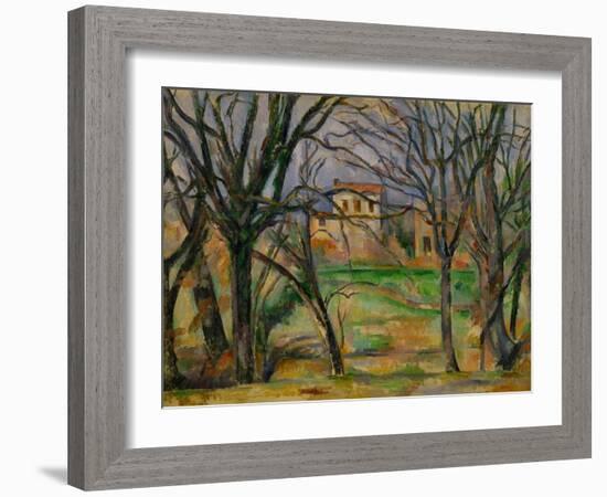 Trees and Houses, circa 1885-Paul Cézanne-Framed Giclee Print