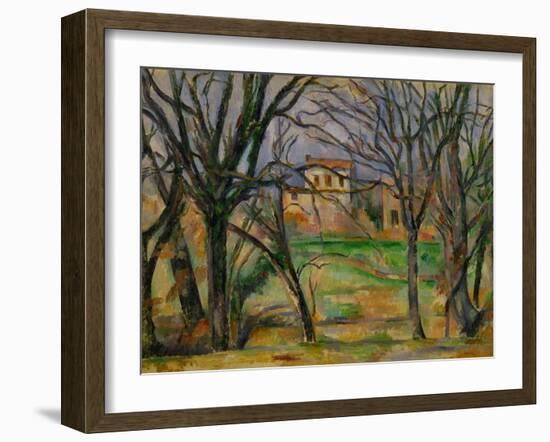 Trees and Houses, circa 1885-Paul Cézanne-Framed Giclee Print