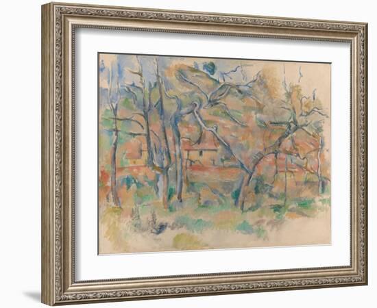 Trees and Houses, Provence-Paul Cézanne-Framed Giclee Print