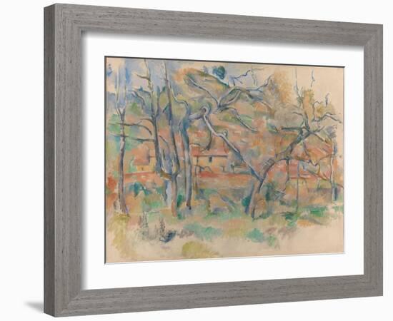 Trees and Houses, Provence-Paul Cézanne-Framed Giclee Print