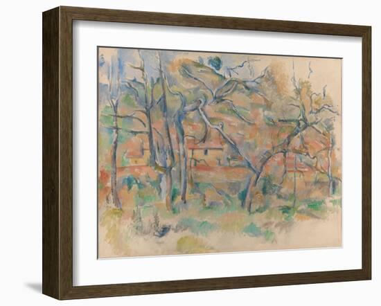 Trees and Houses, Provence-Paul Cézanne-Framed Giclee Print